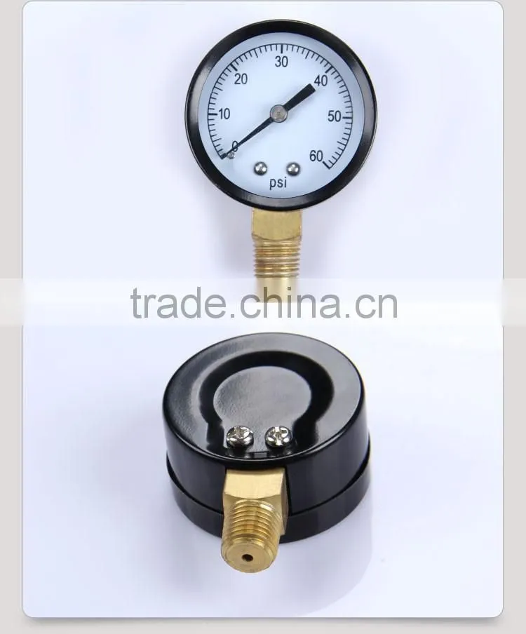 npt1/8 1500psi black 20mm mini pressure gauge Stainless steel pressure gauge