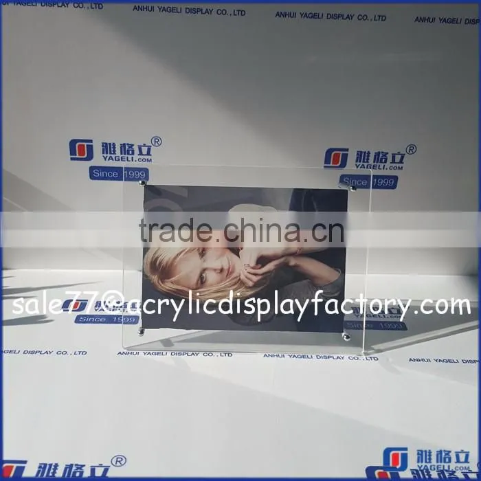 Yageli Factory High Clear Two Side Large Acrylic Cube Photo Frame 2016