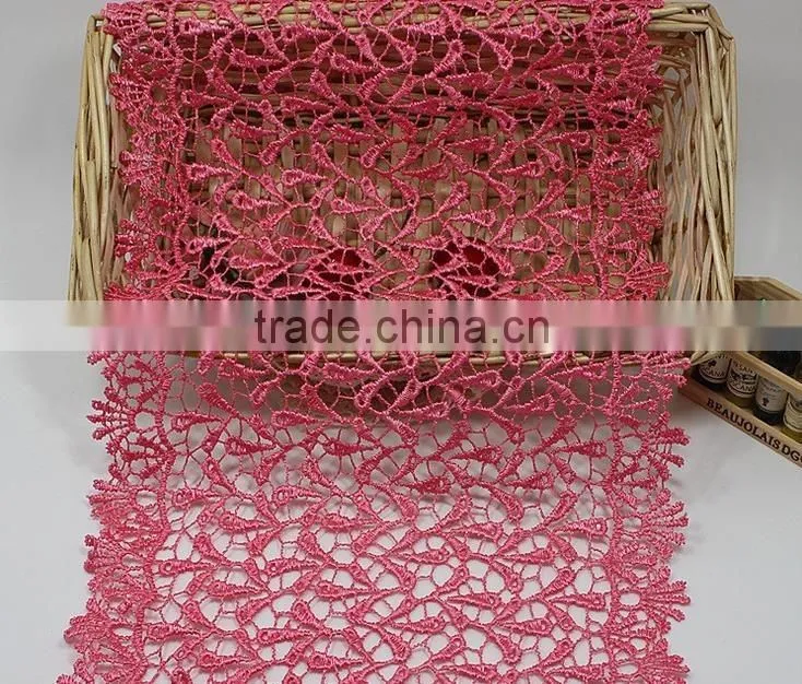 18.5cm Bulk Wide Embroidery Cotton Lace Trim,Color Lace Trim For Clothing