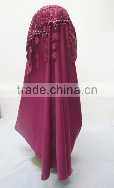 H310 latest instant hijab with lace and rhinestones,muslim scarf