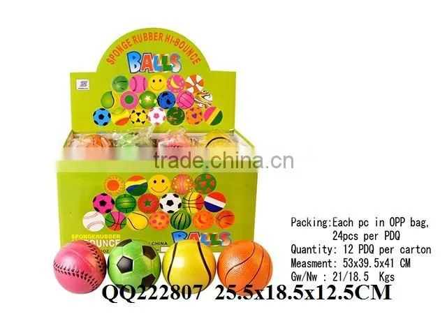 So beautiful hot sale 63mm watermelon design fluorescence rubber ball
