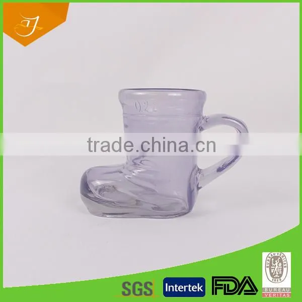 boot shape glass mug, Hot Selling Colourful Glass Mug