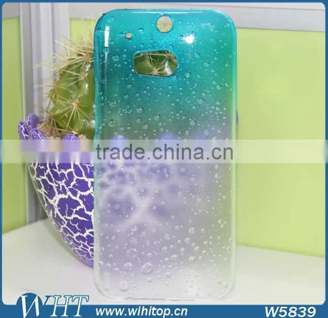 Ultra Thin Case for HTC One M8 Transparent PC Cover Raindrop Design