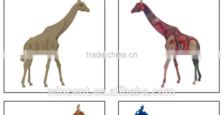 Heat Transfer Printing Giraffe 3D Wooden Puzzle