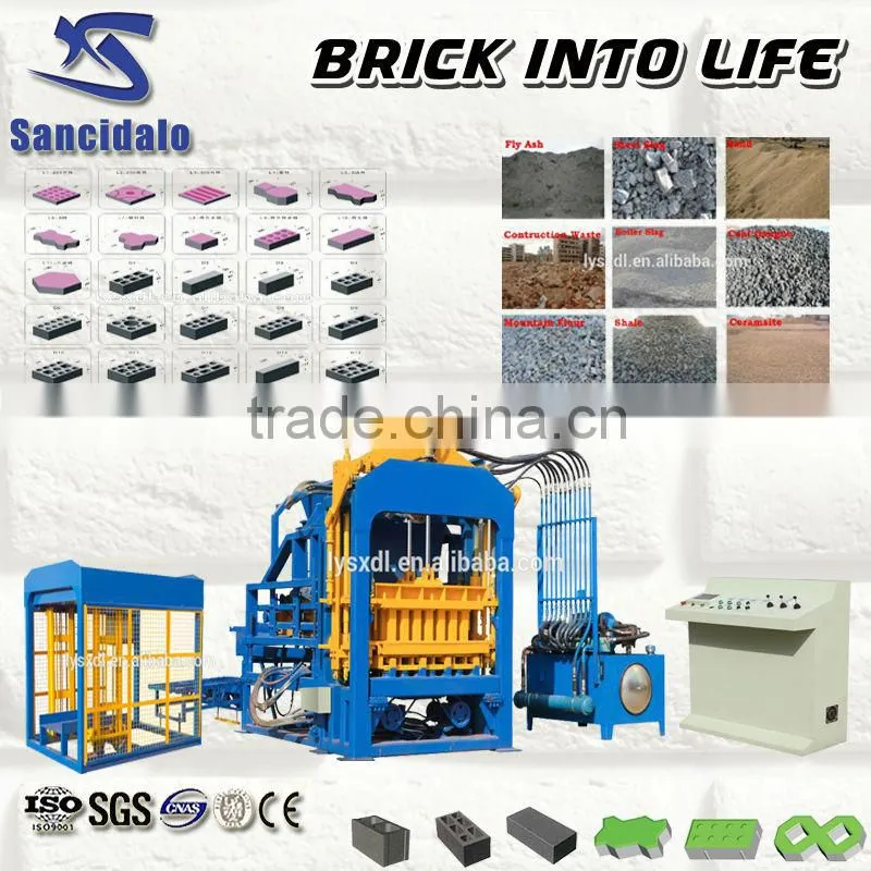 QT4-15B Hydraulic PLC Control Full Automatic Concrete Burning-free Hollow Brick Making Machine