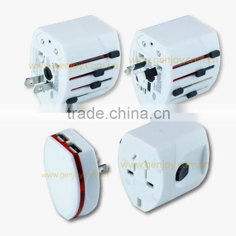 Unbelieveble Price GENJOYA1121 China portable phone charger universal adaptor for AU/US/UK/EU Powre