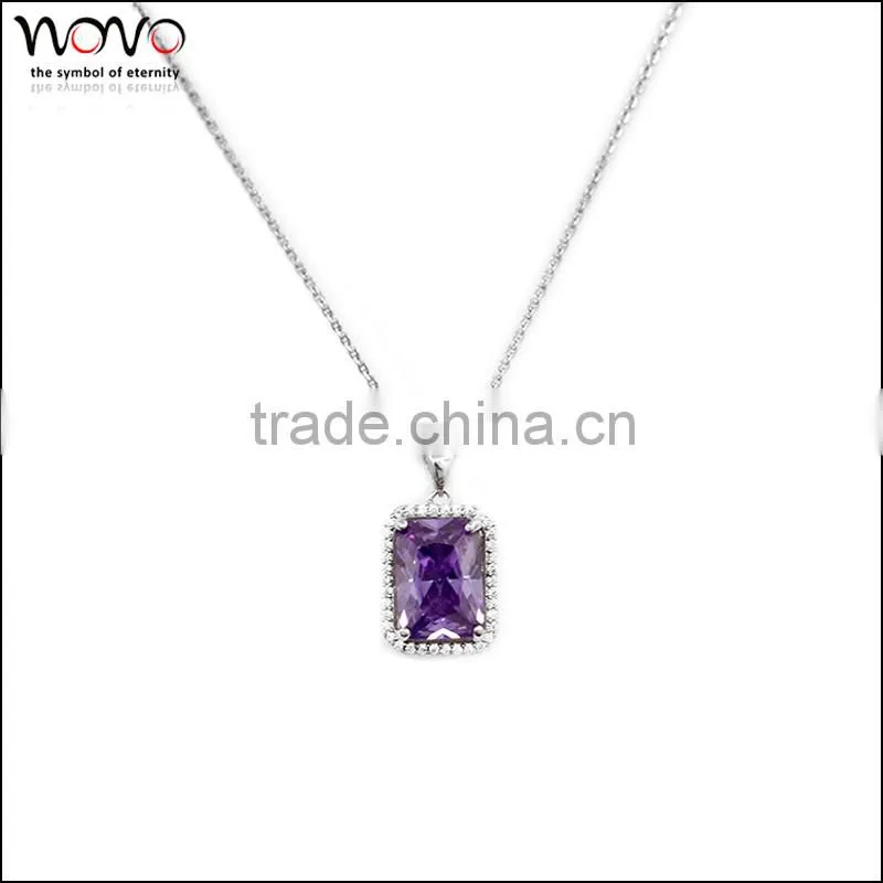 new product fashion jewelry purple Amethyst Crystal Necklace