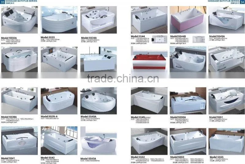 Wholesales Good Quality Square Free Standing Bathtub with Pillow Bathroom Bathtub