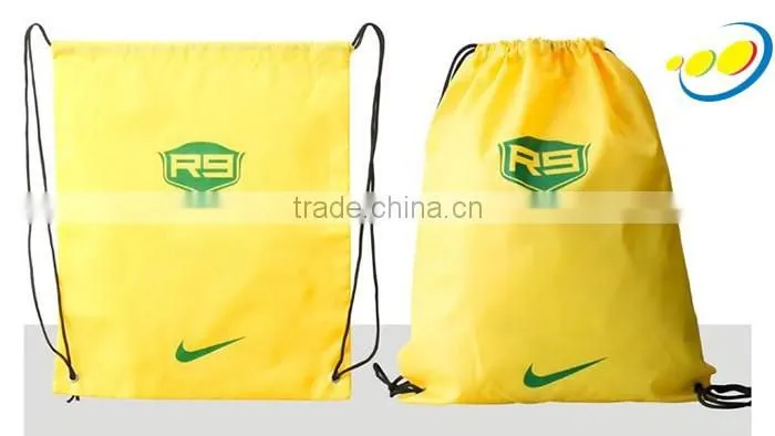 Custom Logo Printed Drawstring Polyester Shoe Bag Backpack