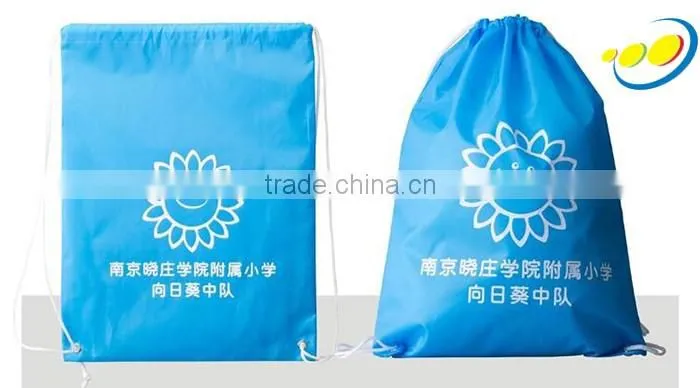 Custom Logo Printed Drawstring Polyester Shoe Bag Backpack