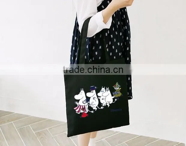 Custom logo tote canvas bag for shopping shoulder bag for fashionable women