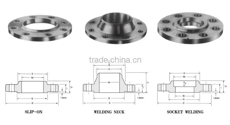 Flange slip on RF 1" 12" 24" 57" 300LB A105