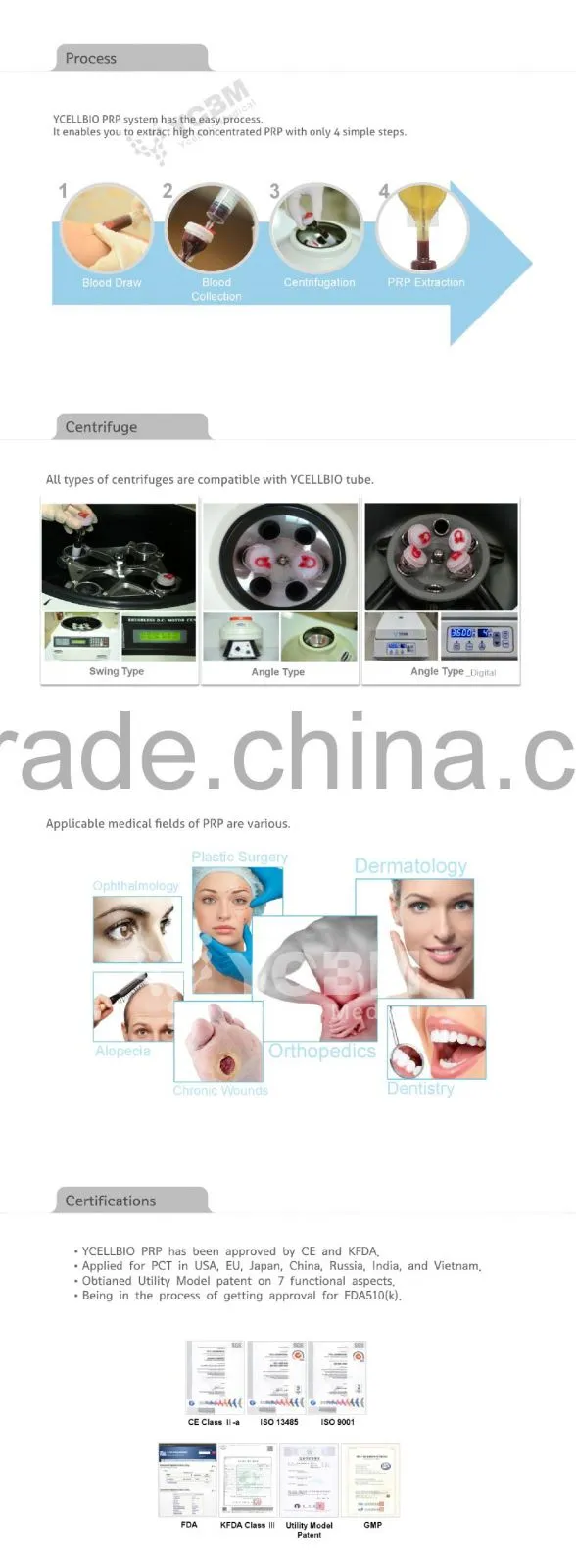 Yecellbio platelet rich plasma prp tube