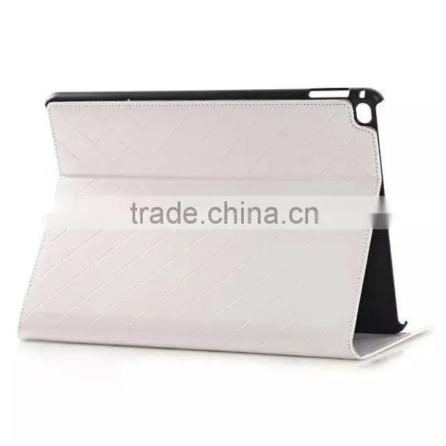 lattice leather stand case for ipad air 2, with sleep and wake function case for ipad 6