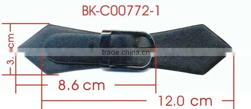 Black Leather Gunmetal Alloy Metal Buckle Coat Leather Toggle Buttons