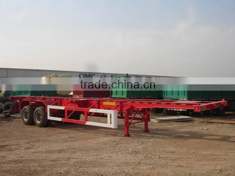 Cheap &best-selling Yellow 40FT Two-Axle Skeletal chassis Semi-Trailer