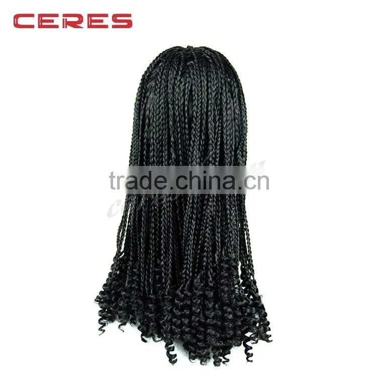 2016 hottest style 100% Japanese fiber lace front synthetic wig, kinky marley big braid wig