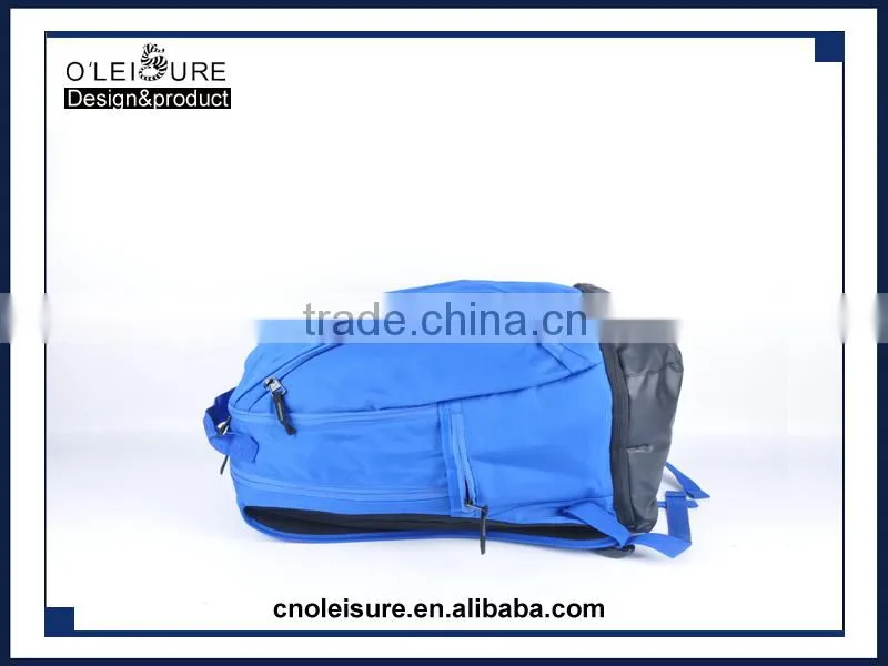 2016 PU matching polyester cheap cool backpacks travel big backpack bags with pocket shoe organizer