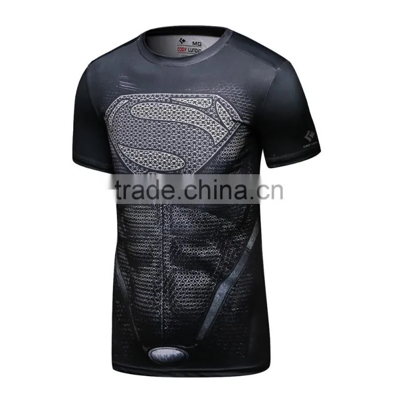 2016 guangzhou casual wear camisetas marvel men superhero compression shirts 3d t shirt sportswear for maler