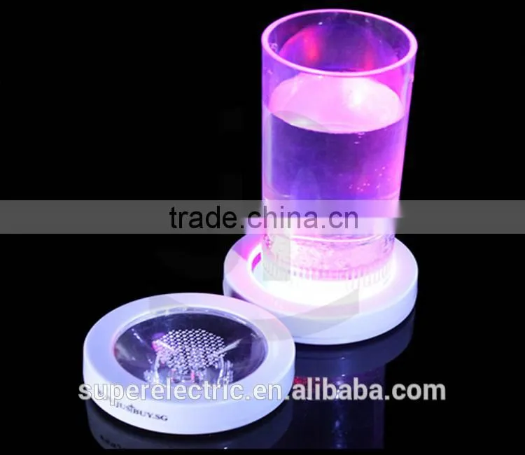 Hot sale transparent led bottle mats customized design light up led drink coaster