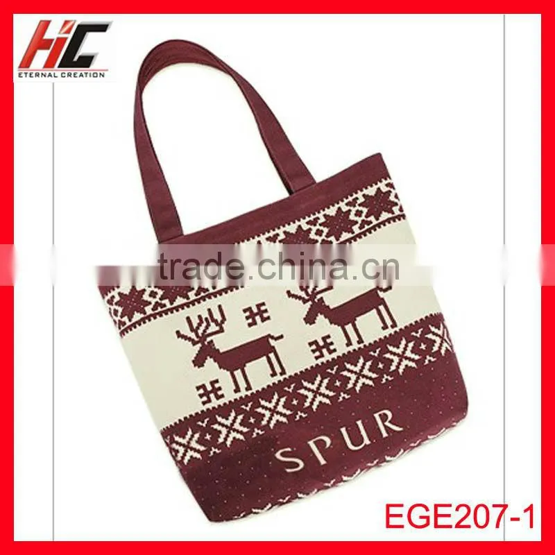 Popular pattern for canvas shopping bag brown