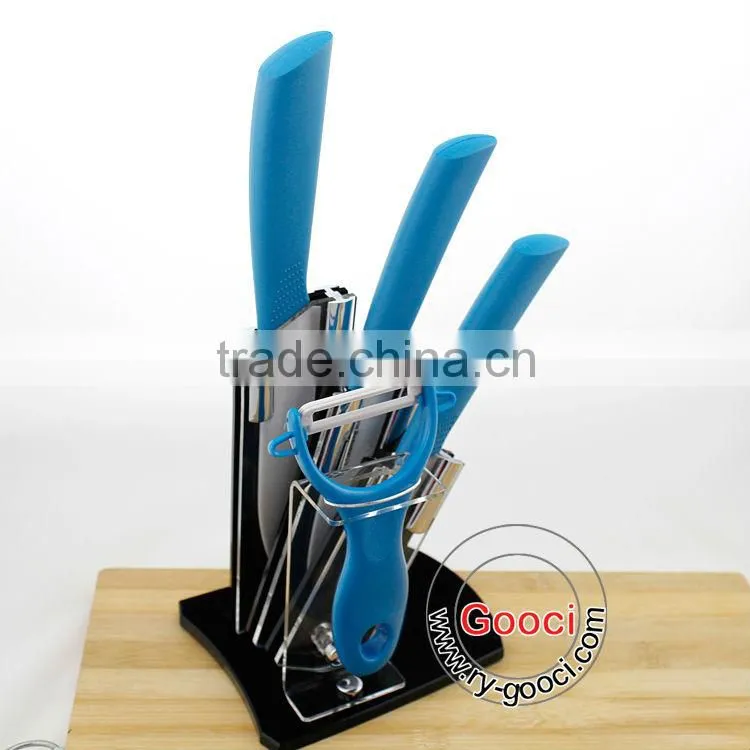 BLACK Handle WHITE BLADE Professional chefs and home cooks 3"+ 4"+ 5"+Peeler Kitchen Ceramic knife Set