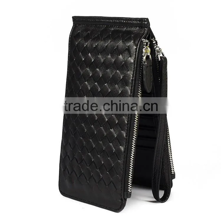 genuine leather wallet security ladies party clutches purse