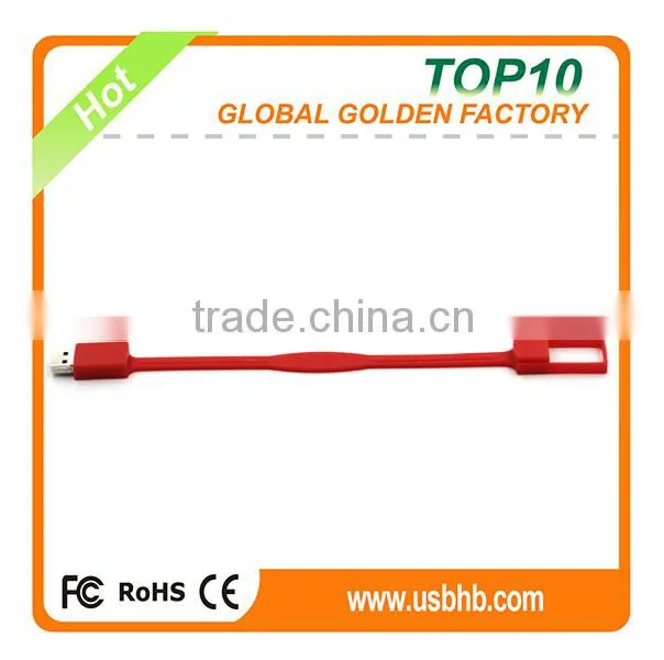 Colorful customized PVC bracelete bulk usb pen drive 64gb