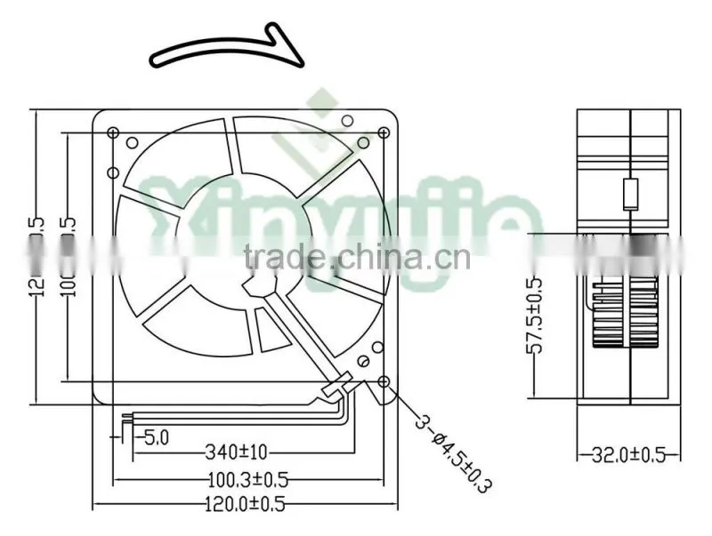 XYJ12032 120mm eco-friendly dc blower fan