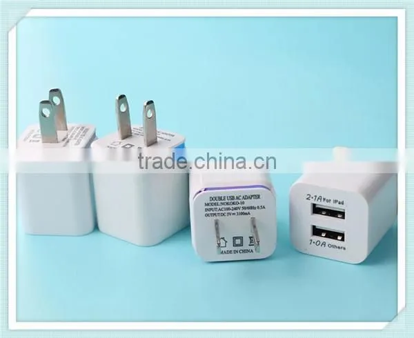 5V 2.1a USA Plug AC Travel Dual USB Wall Charger For iPhone