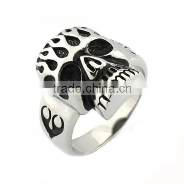 Casting design Stainless steel masonic skull ring LR9375