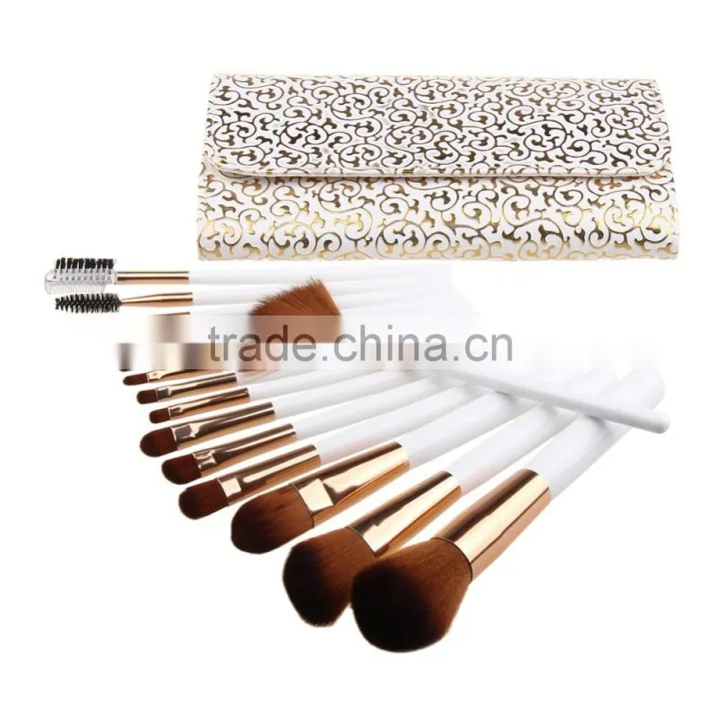 Personalized Logo 15 Pcs Synthetic Hair Makeup Brushes Set For Foundation and Eyeshadow