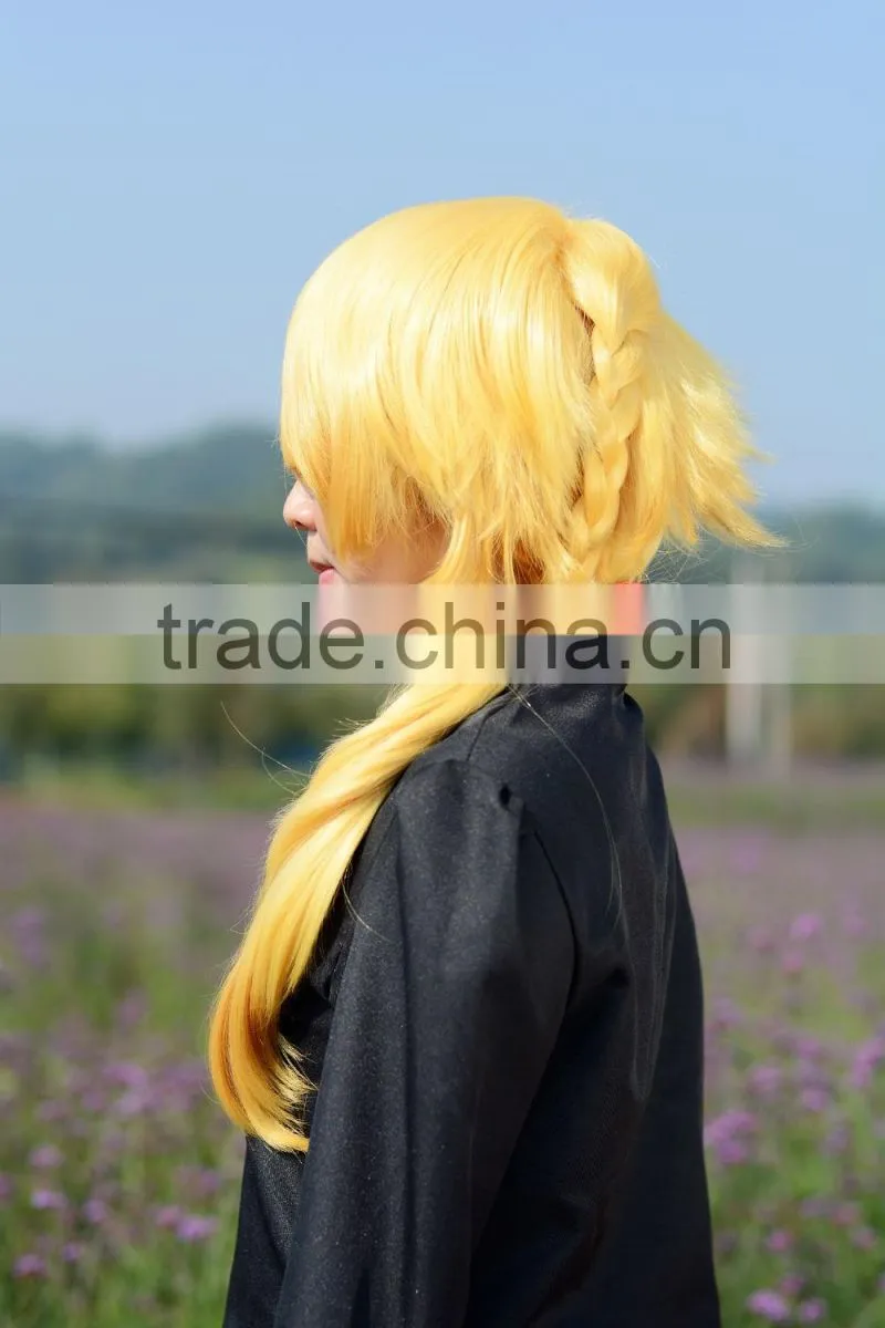 Facotry Whosale Synthetic Fiber Yellow Bob Cosplay Wig