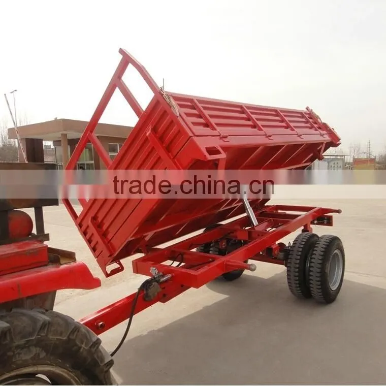 Highquality 7CX-5TD 5 Ton Hydraulic tipping Four wheel Farm Trailier with CE certificate for sale