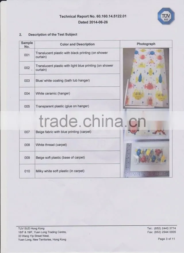 eco-friendly and rainbowl bath PEVA shower curtain