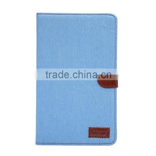 for Samsung Tab E 8.0, Classic design Jeans leather standcase, flip wallet leather case, PU leather tablet case