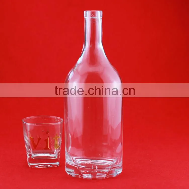 New design glass liquor bottle 300ml high quality glass bottle flint glass bottle