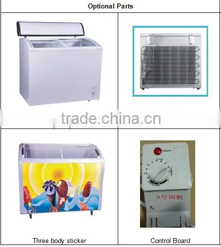sliding curved top glass door chest freezer