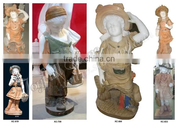 Sport Boy Marble Sculpture for garden
