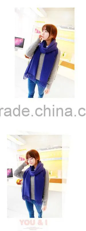 2013 hotsale 100% acrylic solid pashmina tassel scarf