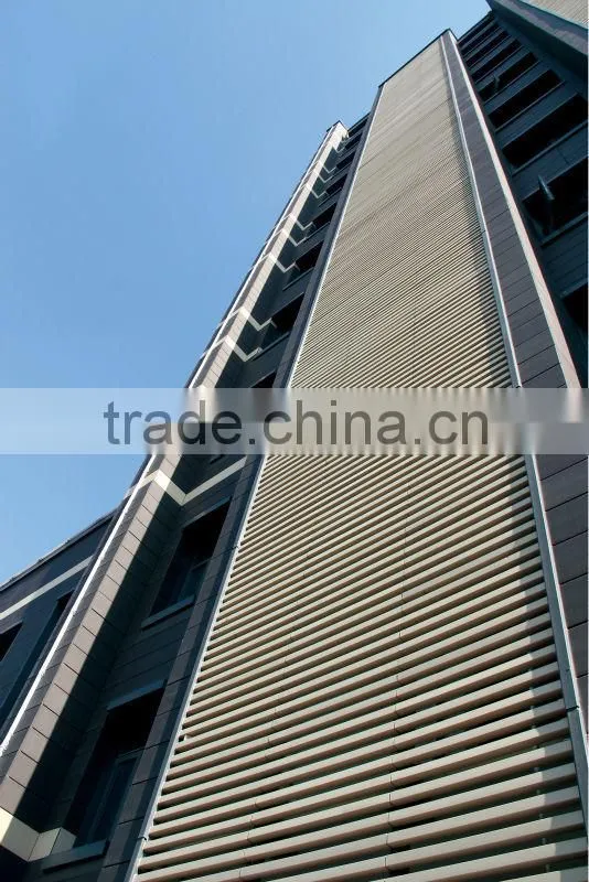 Adjustable Terracotta louver, Fixed Louver outside of glass wall, Exterior Curtain Wall Facade Terracotta Baguette Stick
