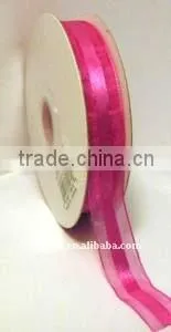 Satin edge organza ribbon in white color