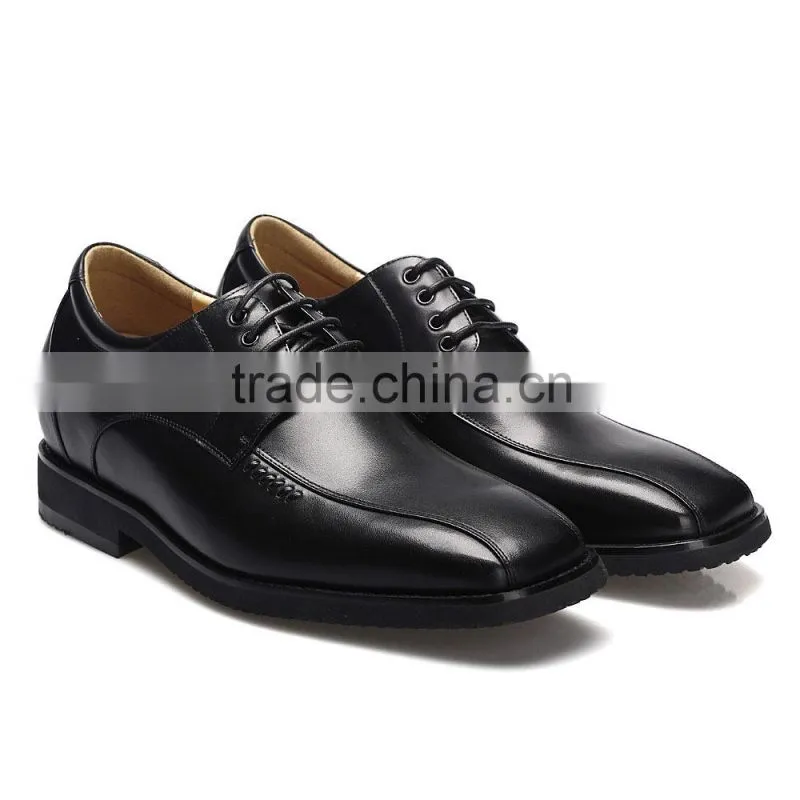 Italian men leather casual shoes with invisible high heel