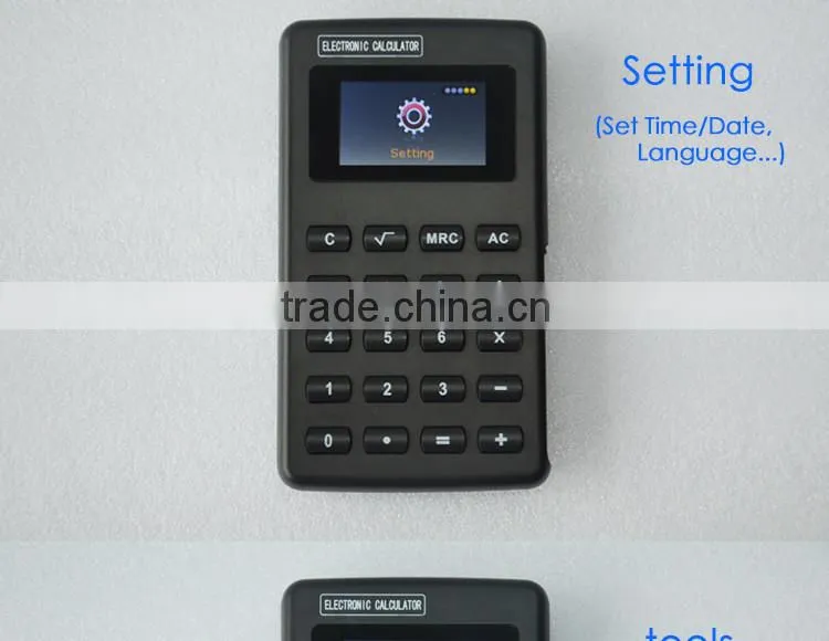 Magic Calculator with MP4 function has eBook, Photo, Music, Video, Recorder, FM Radio, Emergency Button to back to Calculator