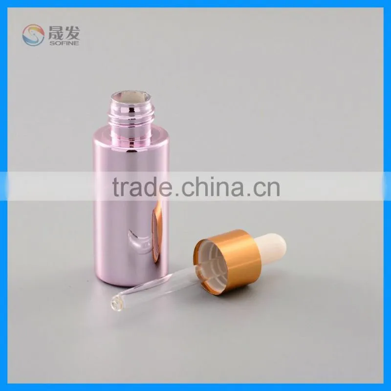 China style cosmetic packaging essential oil bottle with lid dropper