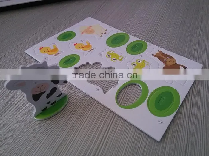 Eco-friendly animal plastic puzzle game card