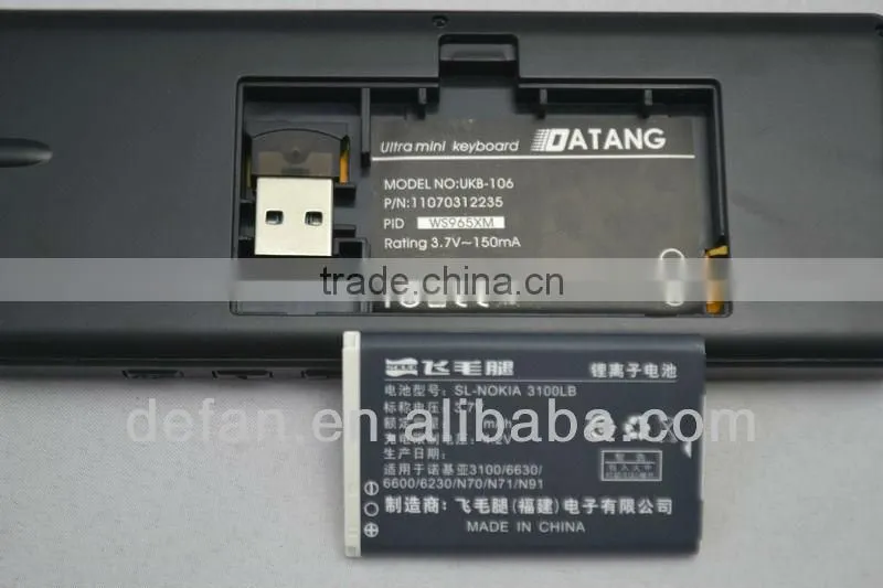 Bluetooth Mini Wireless Thai Layout USB Plastic/Silicon Keyboard with Backlight