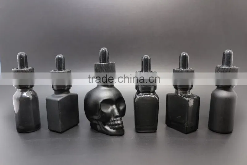 Trande Assurance pink 30ml eye glass skull dropper bottle with glass vials