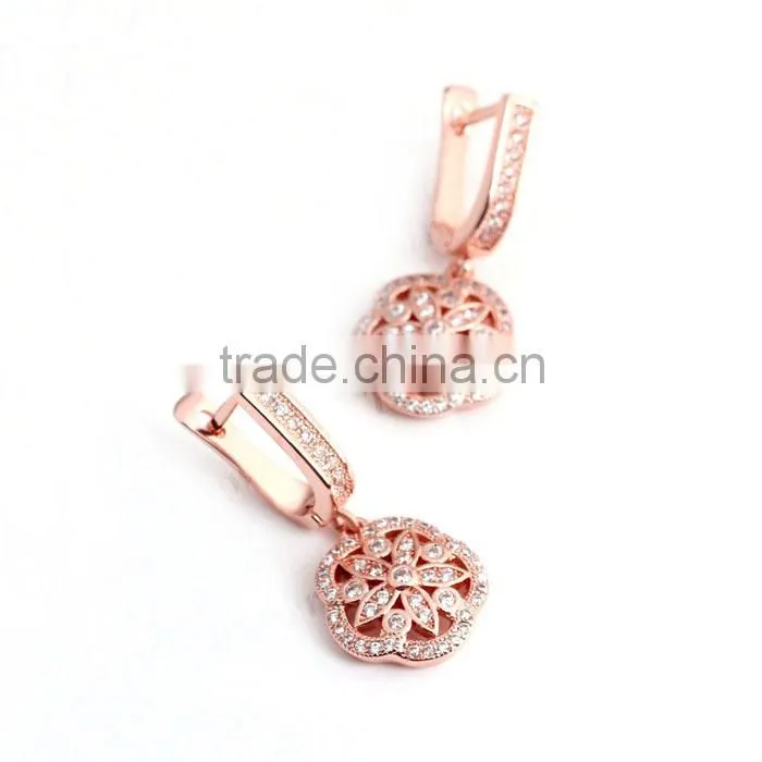 Wholesale rose gold plated 925 sterling silver latest earring