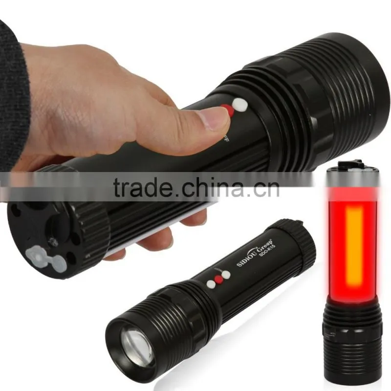 Sidiou Group Outdoor multifunction rechargeable flashlight mechanical zoom searchlight (including 1 x 3000mA 18650 Battery)